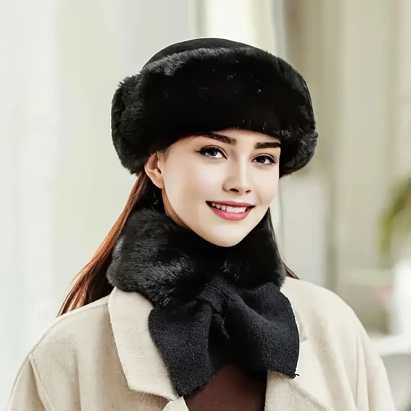 3-piece Women's Winter Warm Suit, Including Gloves, Scarf, and Hat, Suitable for Cold Weather and Outdoor Activities